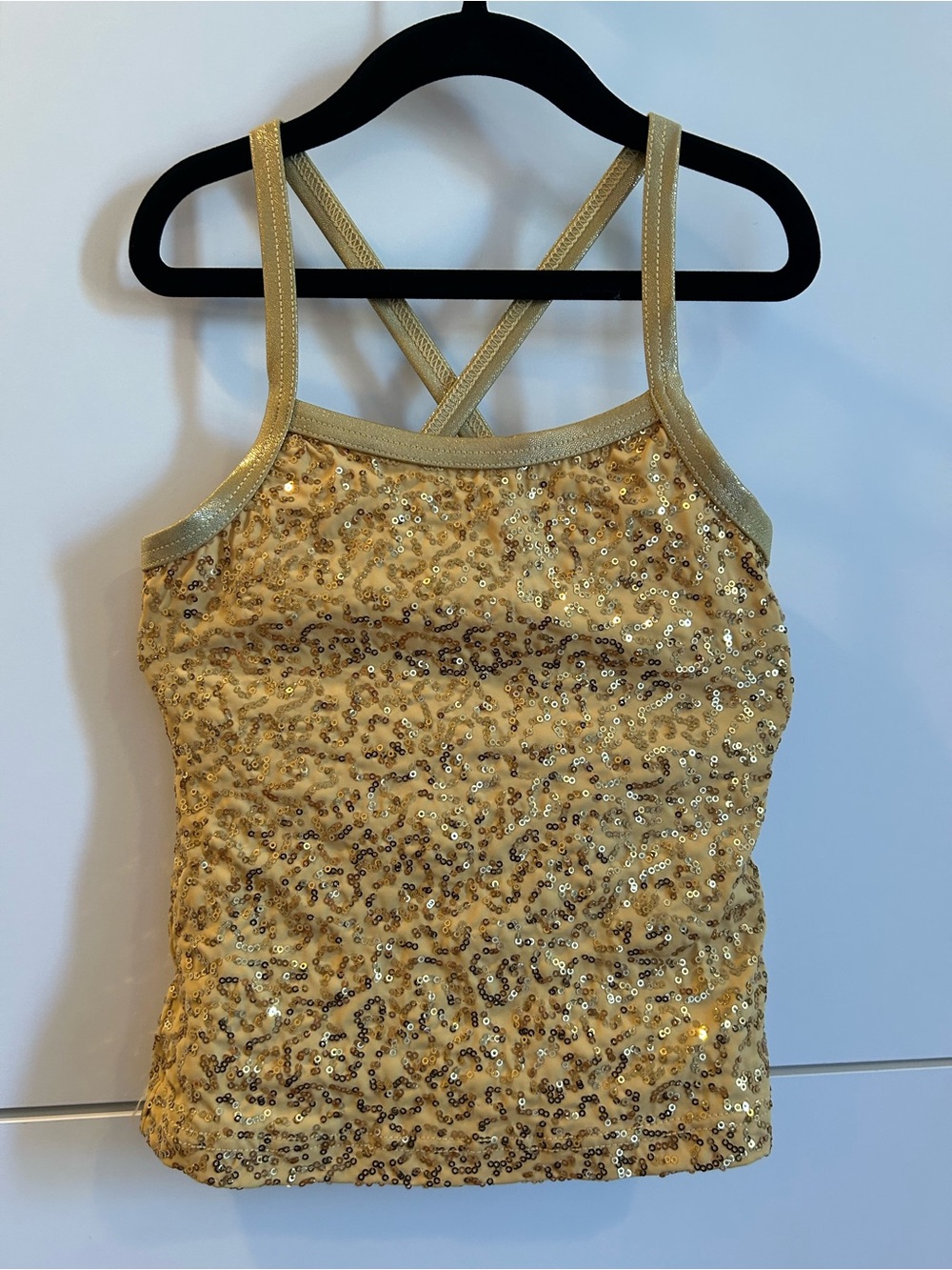 Balera Gold Sequin Cross Back Strappy Tank - IC (7/8) - Picture 2 of 5